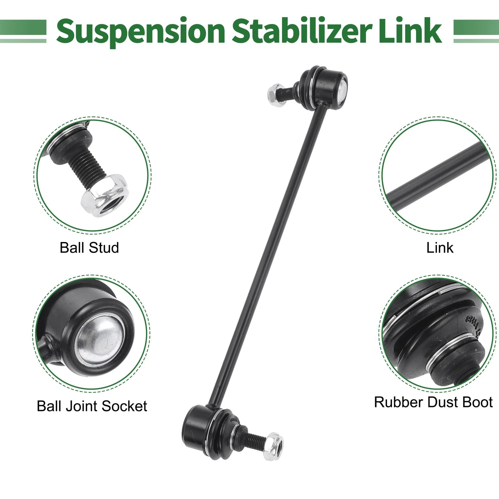 8 Pcs Front Suspension Kit Tie Rod Ends Sway Bar Link for Dodge 