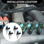 Set of 4 Fuel Injectors for Mazda CX-7 (2007–2012) No.L3K9-13-250A Black