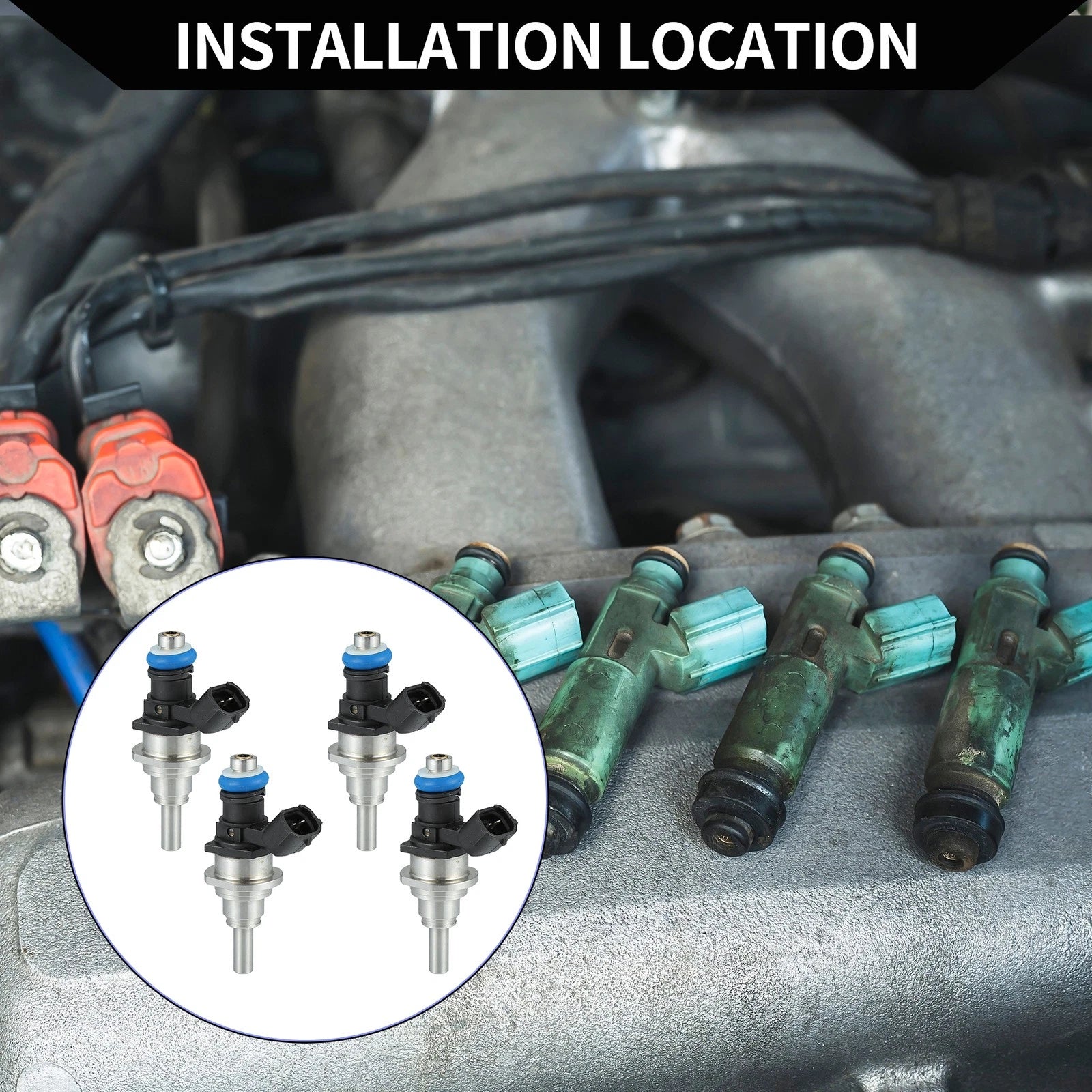 Set of 4 Fuel Injectors for Mazda CX-7 (2007–2012) No.L3K9-13-250A Black