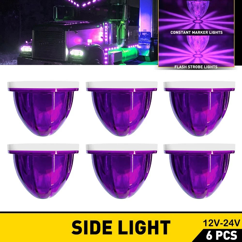 6X LED Side Marker Clearance Lamps for Truck Trailer (12V)
