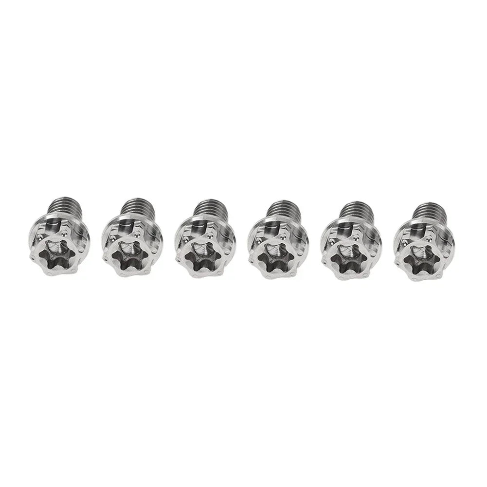 6pcs M6x35mm Titanium Torx Head Flange Screws for Motorcycle Bike Bicycle