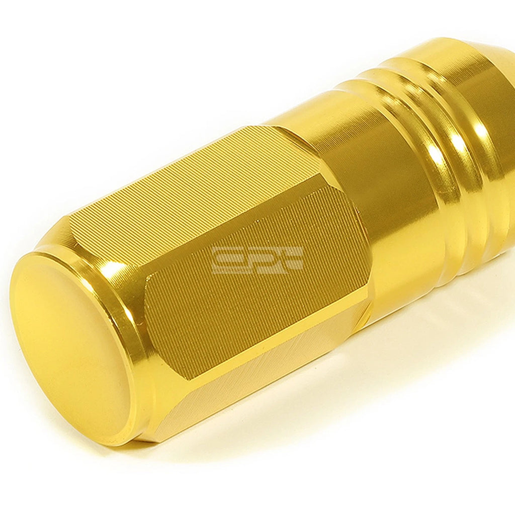 20 PCS Closed End M12x1.5 50mm Tall Gold Aluminum Lug Nuts + Adapter
