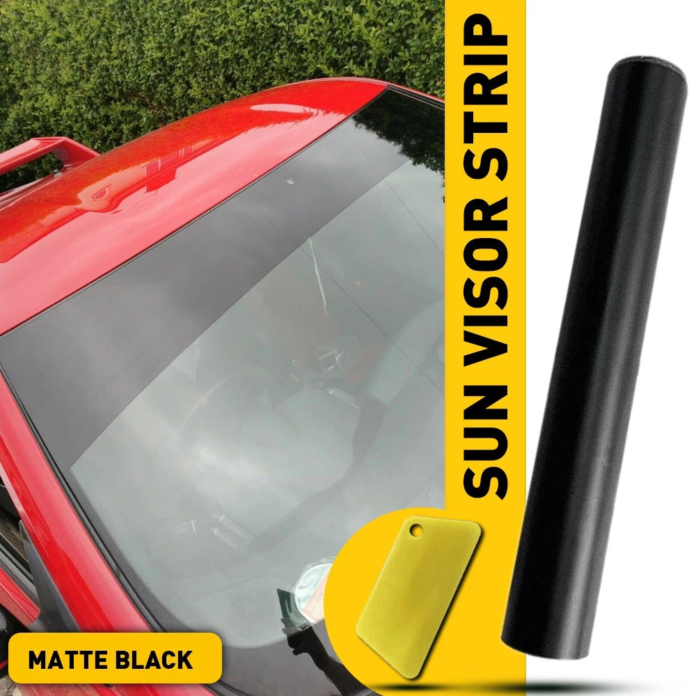 Matte Black Windshield Sun Strip Banner for Universal Fit
