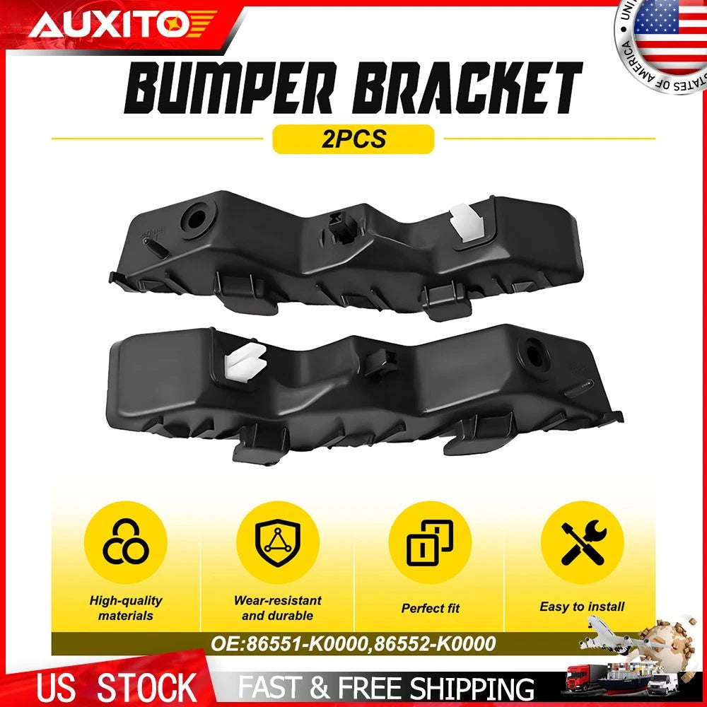 Front Bumper Bracket Set for Kia Soul (2020–2024) Driver Passenger Black