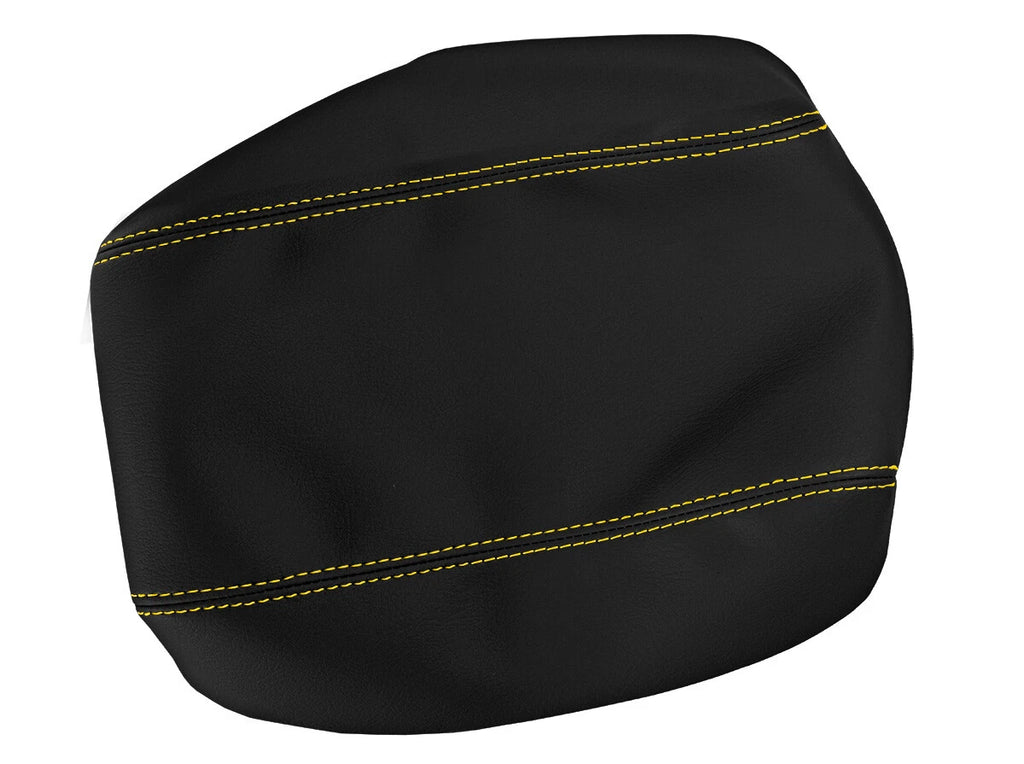 Leather Console Lid Armrest Cover for Toyota Corolla (2009–2013) Yellow Stitch