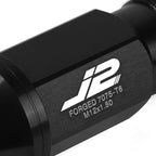 Set of 20 J2 7075 Forged Aluminum M12x1.5 Open-End Lug Nuts w/Adapter Black