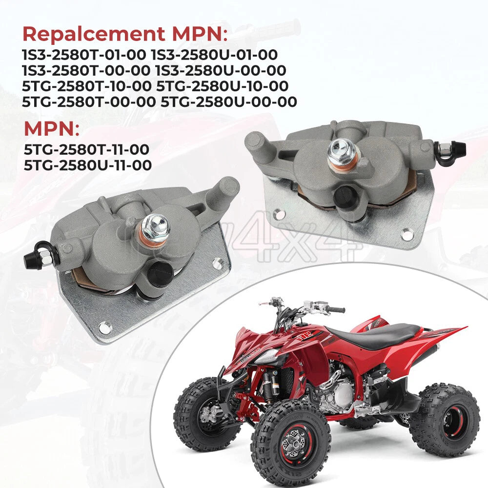 Front Brake Calipers & Pads for Yamaha YFZ450/YFZ450R (2004–2024)
