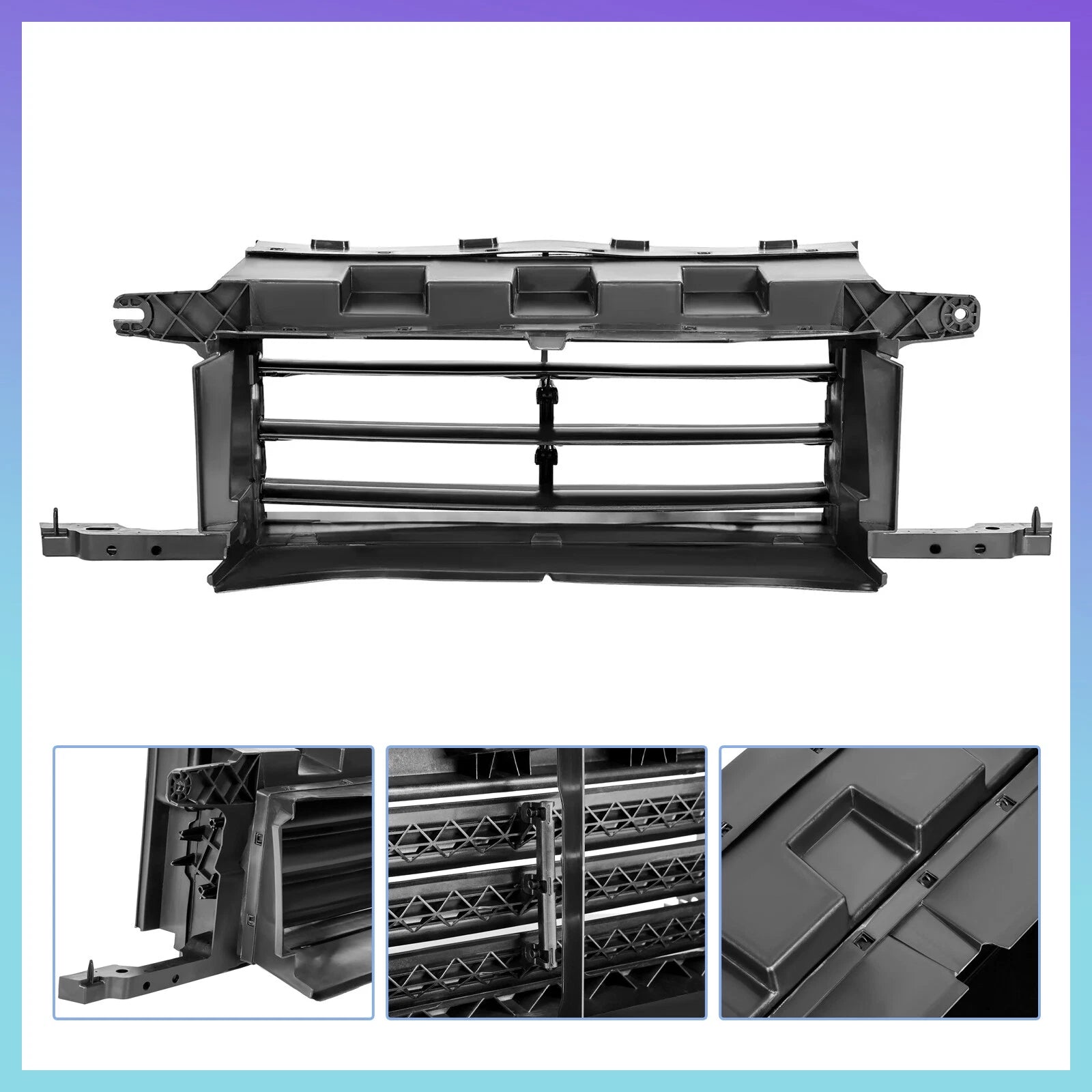 Lower Radiator Grille Air Shutter Assembly for Ford F-150 (2021–2025) Black