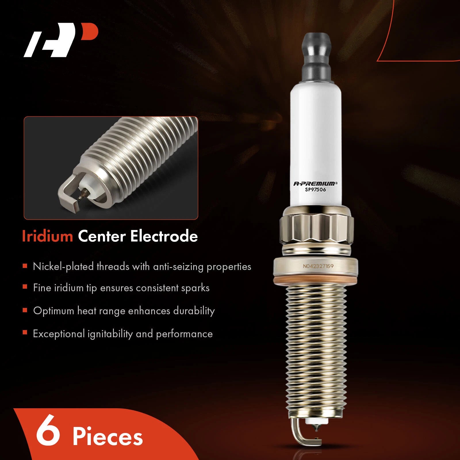 Set of 6 Iridium Platinum Spark Plugs for BMW M3 2015–2018