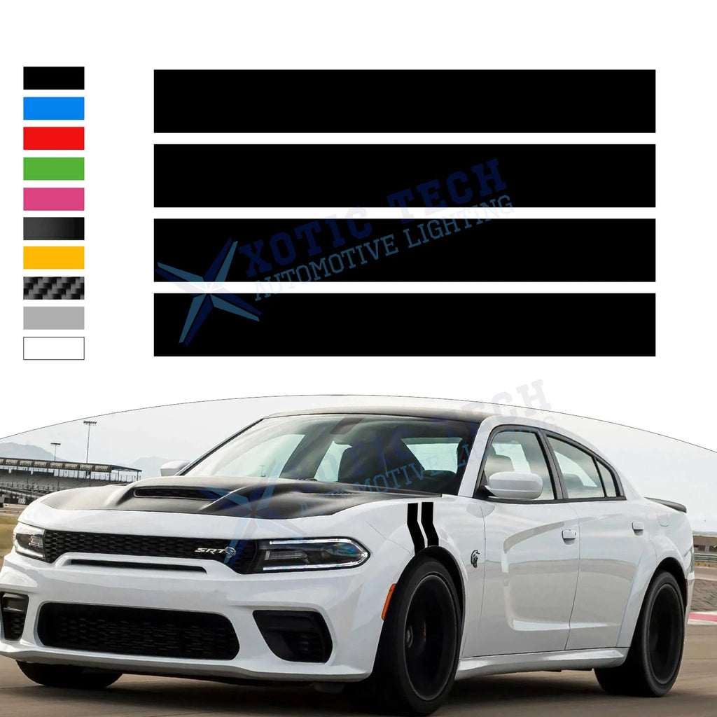 Hood Fender Decals Multi-Color Hash Marks for Dodge Charger Journey (—)