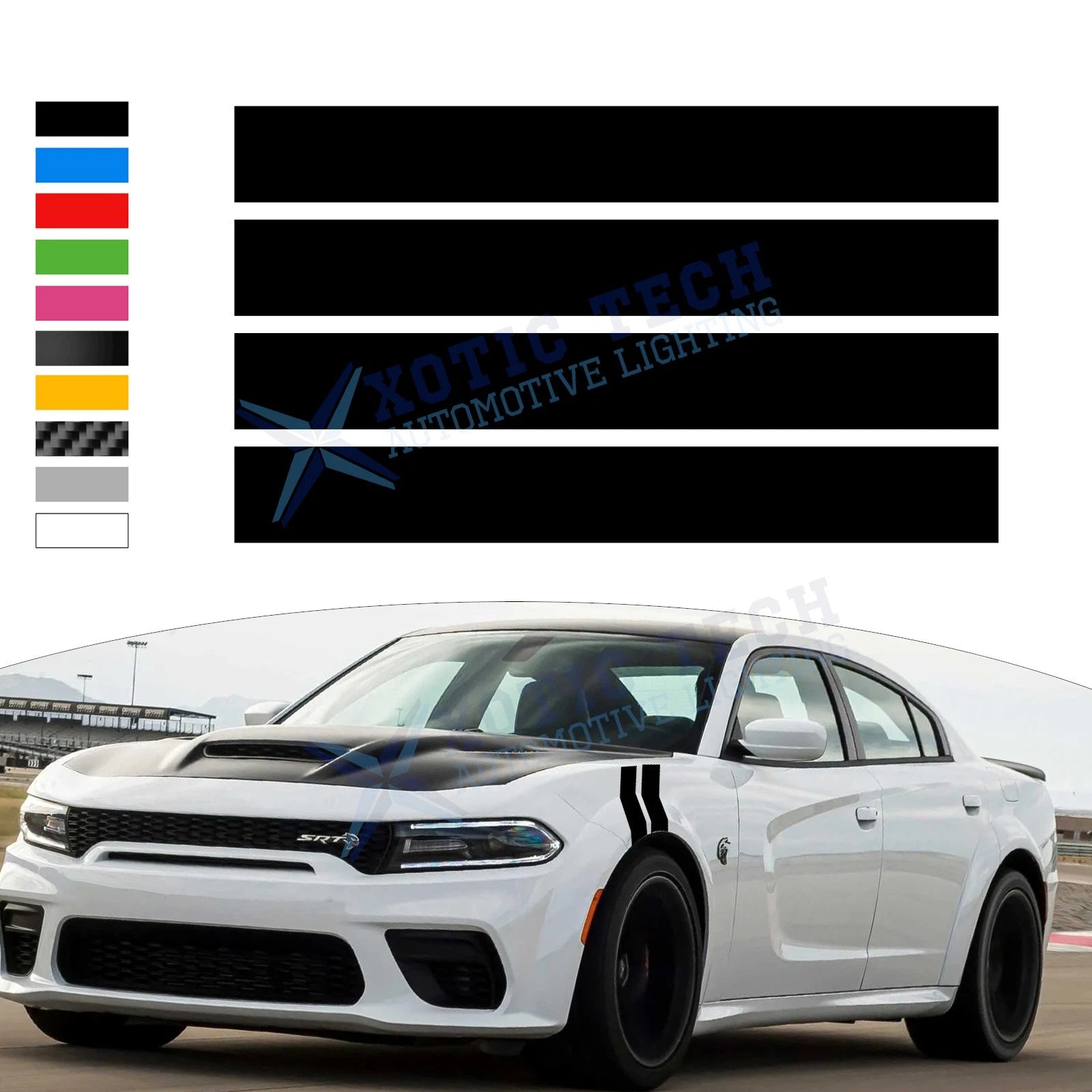 Hood Fender Decals Multi-Color Hash Marks for Dodge Charger Journey (—)