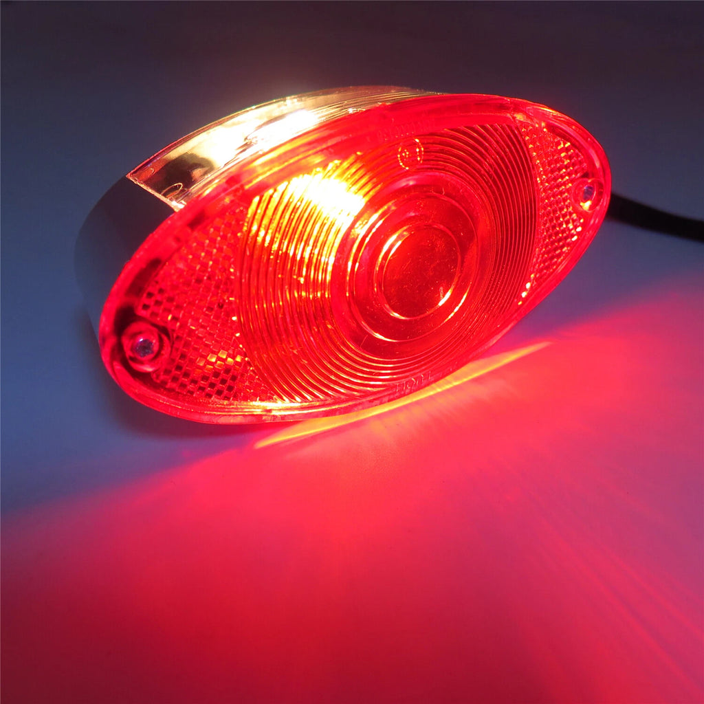 Oval LED Tail Brake Light License Plate for Honda Kawasaki Suzuki Yamaha