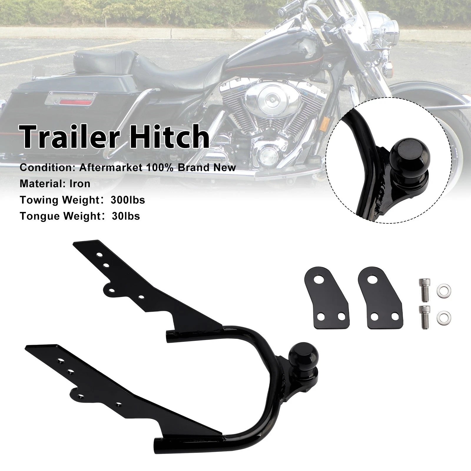 Trailer Hitch Ball for Electra Road King Glide FLTR FLHS FLHT (1994–2008)