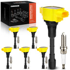 Set of 6 Ignition Coils & Iridium Spark Plugs for Nissan 370Z INFINITI G37 (2009–2019)