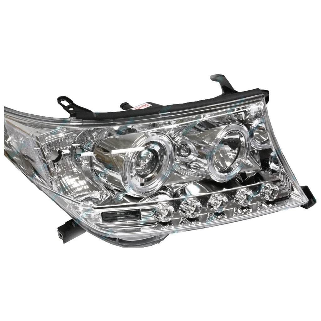 Angel-eye Projector LED Chrome Headlights for Landcruiser 200 Series (2007-2015)
