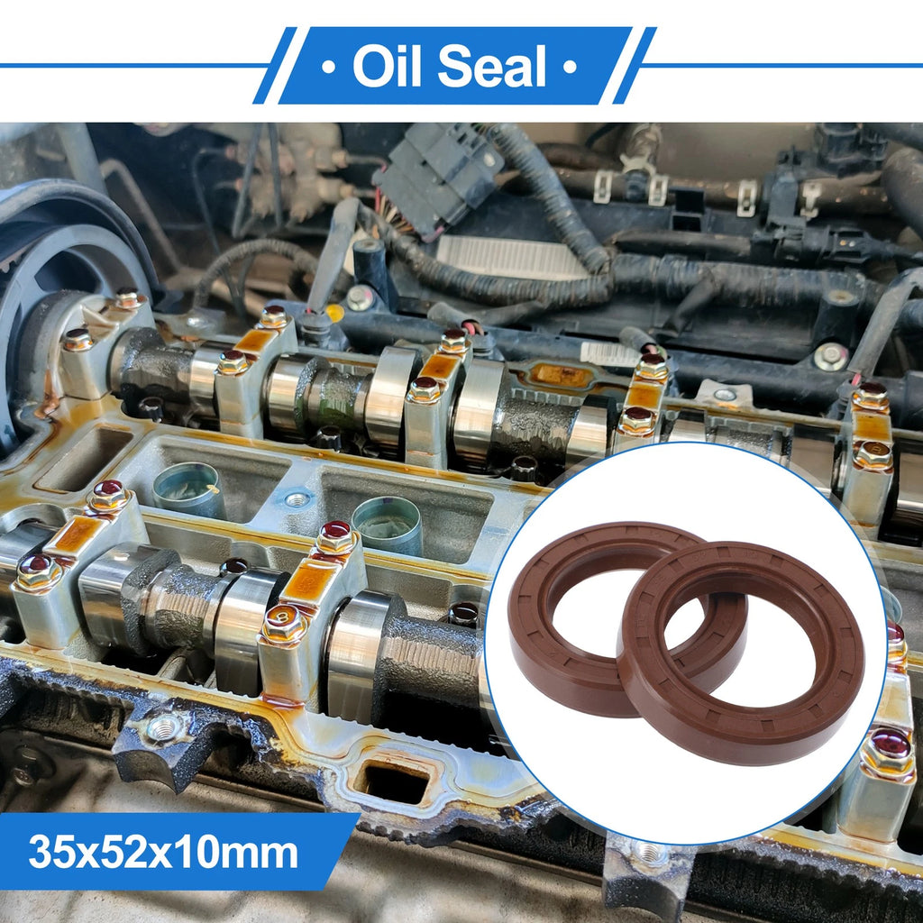 2X Oil Seal Rotary Shaft Seal FKM Rubber 35x52x10mm for Various Models