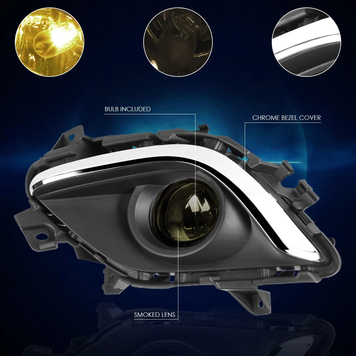 Front Right Fog Light Bezel Chrome for Ford Flex (2009–2012)