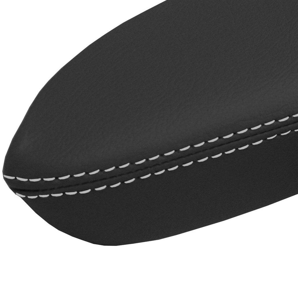 Door Panel Armrest Cover for Acura TSX (2009–2014) PVC Leather White Stitch