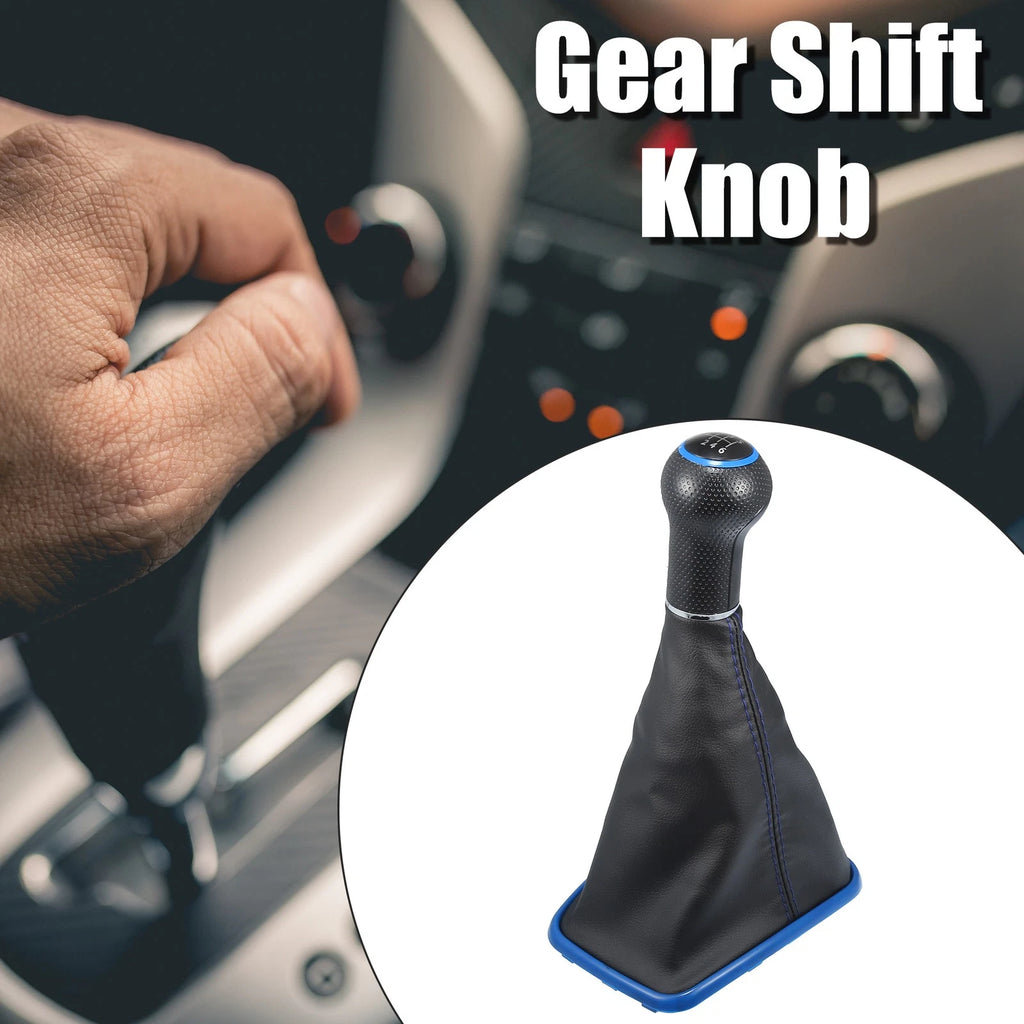 6 Speed Gear Shift Knob Boot with Blue Base for Volkswagen Golf (1997–2006)