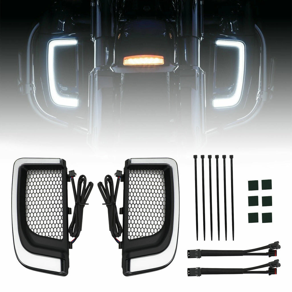 Tracer LED Lower Fairing Grills Lights for Electra FLH/T Road Glide (N/A)
