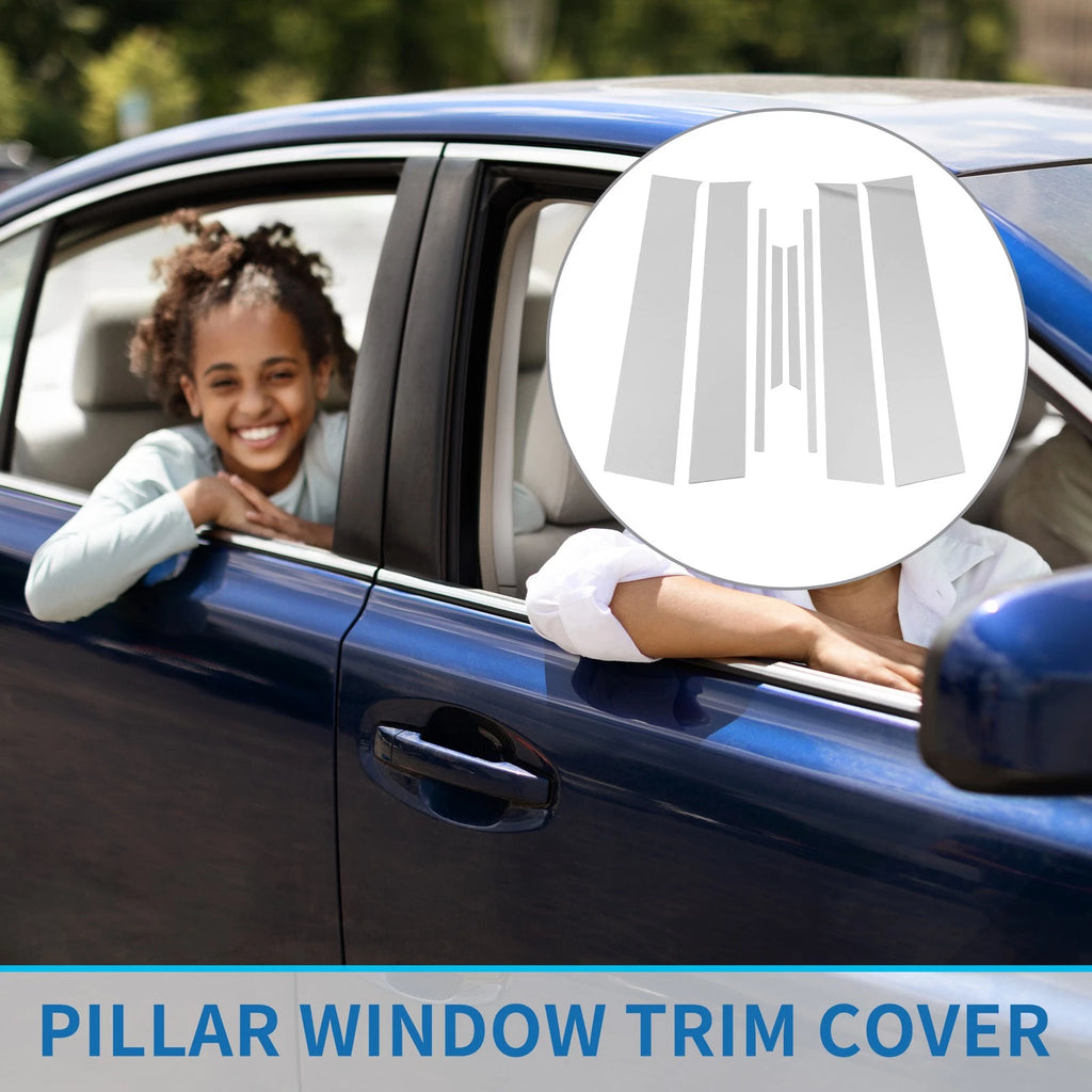 8 Pcs Door Pillar Window Trim for Toyota Yaris (2005–2014) Chrome