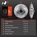 Front Drilled Brake Rotors for Nissan Altima Maxima (2002–2006)