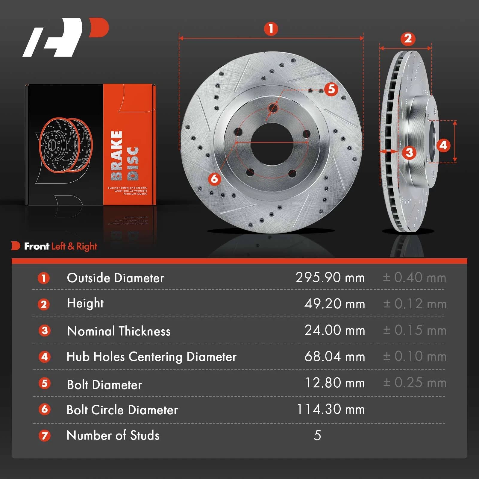 Front Drilled Brake Rotors for Nissan Altima Maxima (2002–2006)