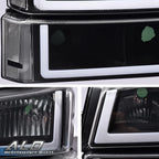 LED DRL Headlights for Chevy Silverado (2003–2007) Black Housing