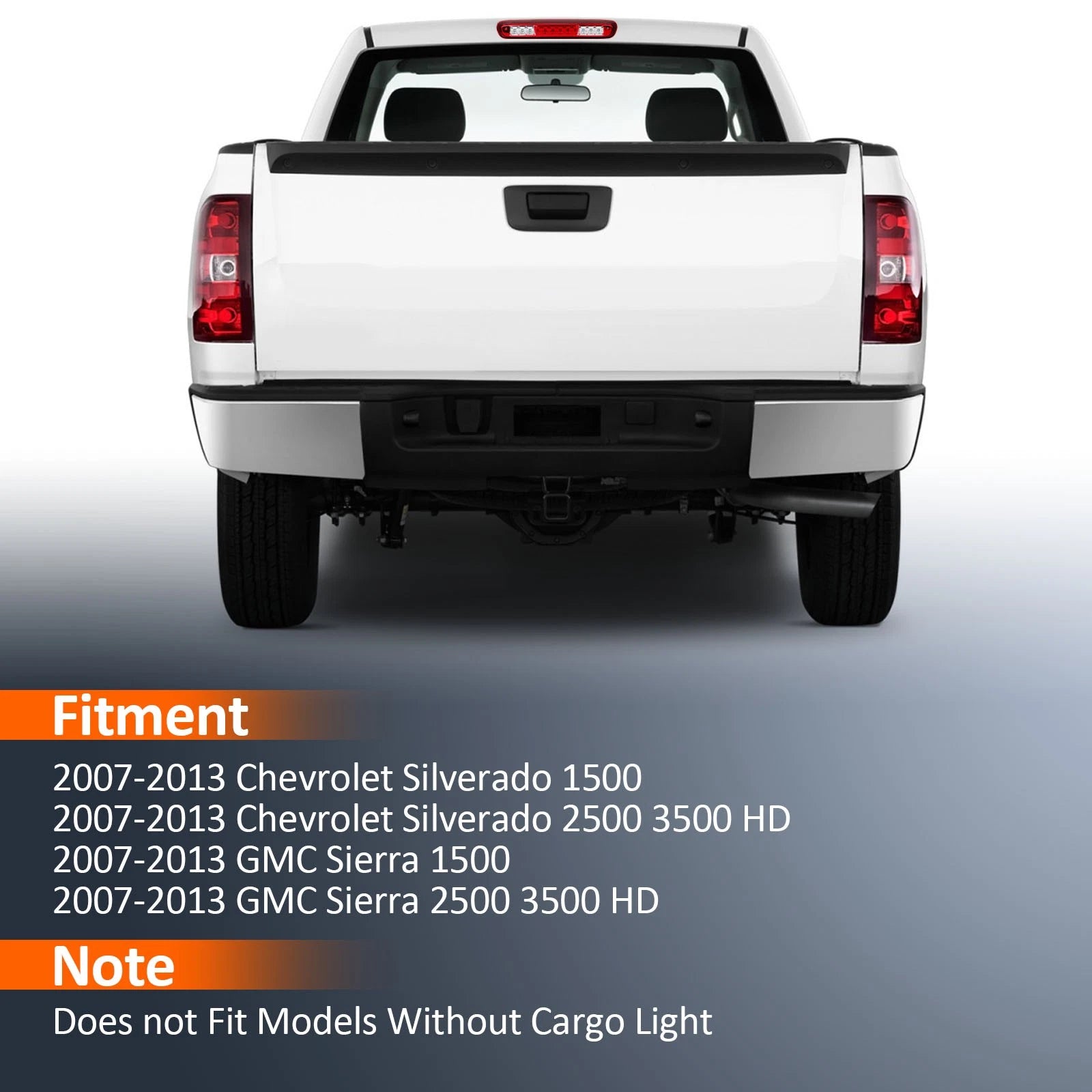 Chrome LED Third Brake Roof Cargo Stop Light for Chevrolet GMC (2007-2010)