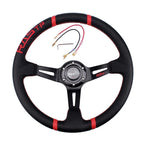 14" Deep Dish Drifting Steering Wheel + Short Hub Adapter Kit for Dodge Jeep (170H)