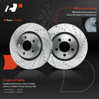 6x Drilled Brake Rotors & Pads for Ford Mustang (2015–2020)