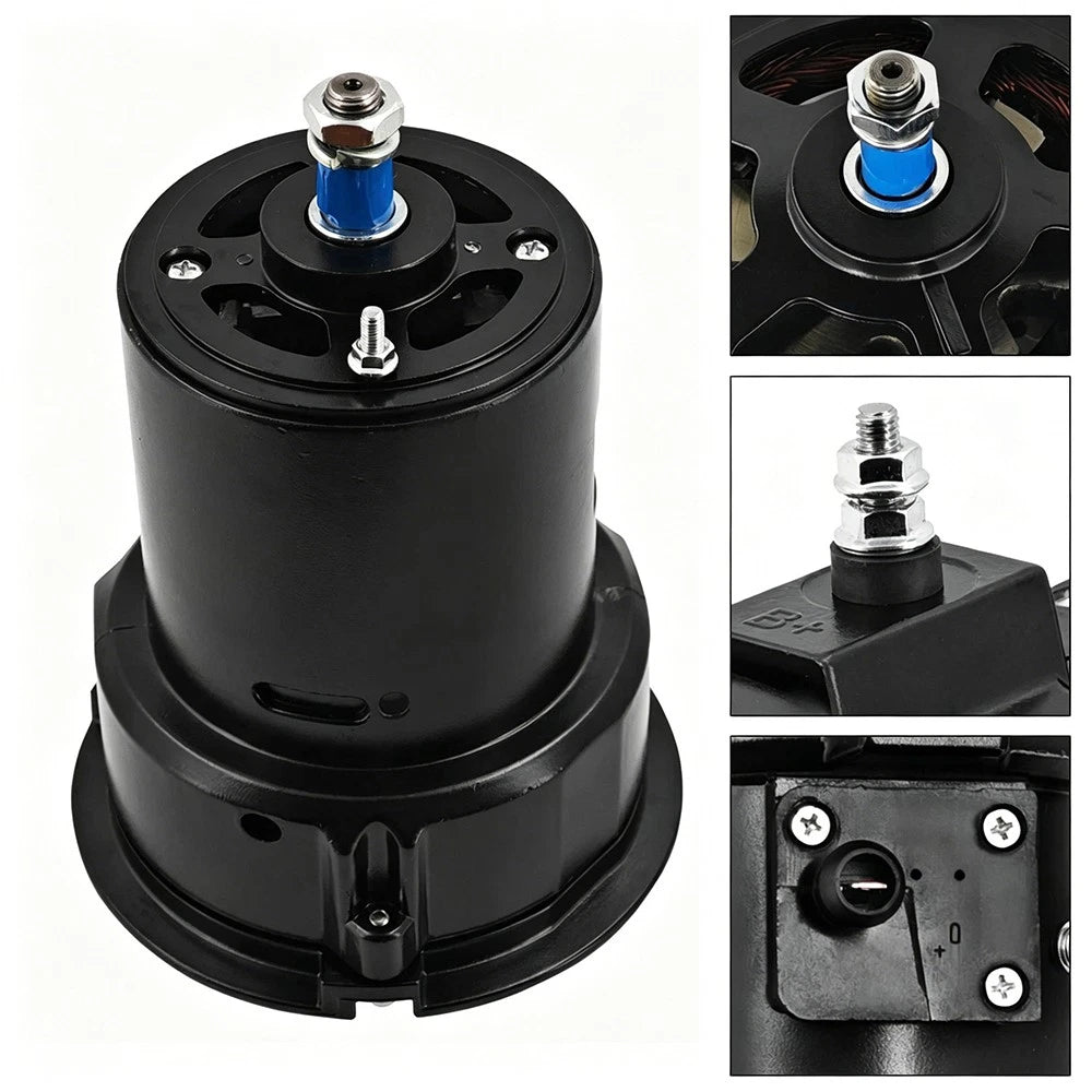 90 AMP Black Alternator for Volkswagen T1 Bug T2 Bus Super Beetle Ghia (12V)