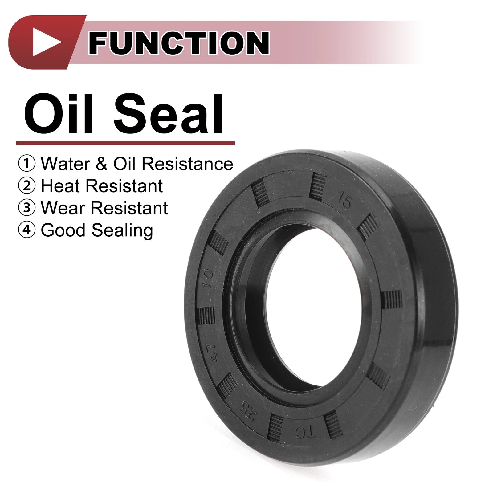 Set of 5 Rotary Shaft Oil Seals 25x47x10mm Nitrile Rubber for Various Models