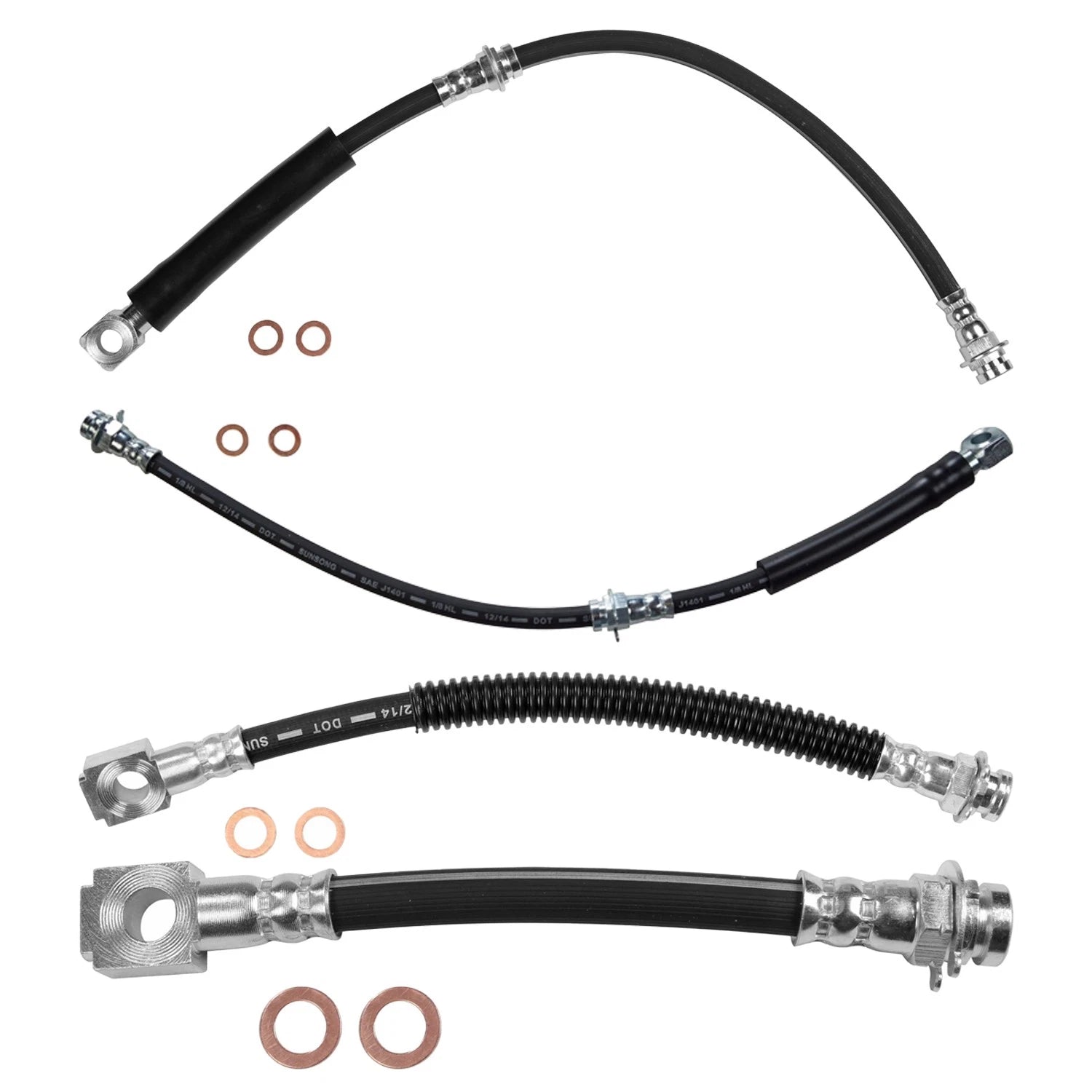 Sunsong Brake Hydraulic Hose Kit for Camaro (1989–1992) - Front & Rear