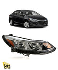 Passenger Headlight for Chevrolet Cruze (2016–2019) RH, Halogen, Bulb