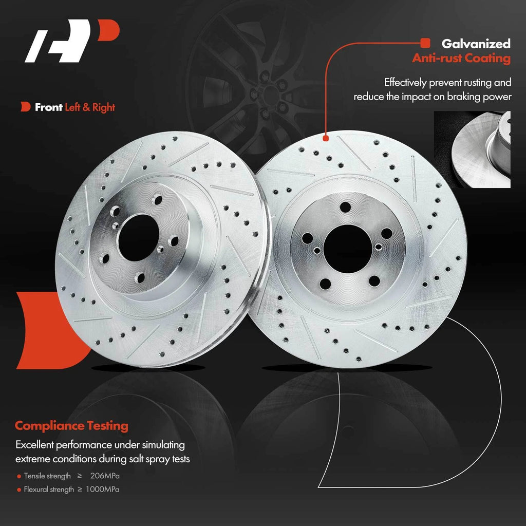 8x Drilled Brake Rotors & Pads for Subaru Outback Forester