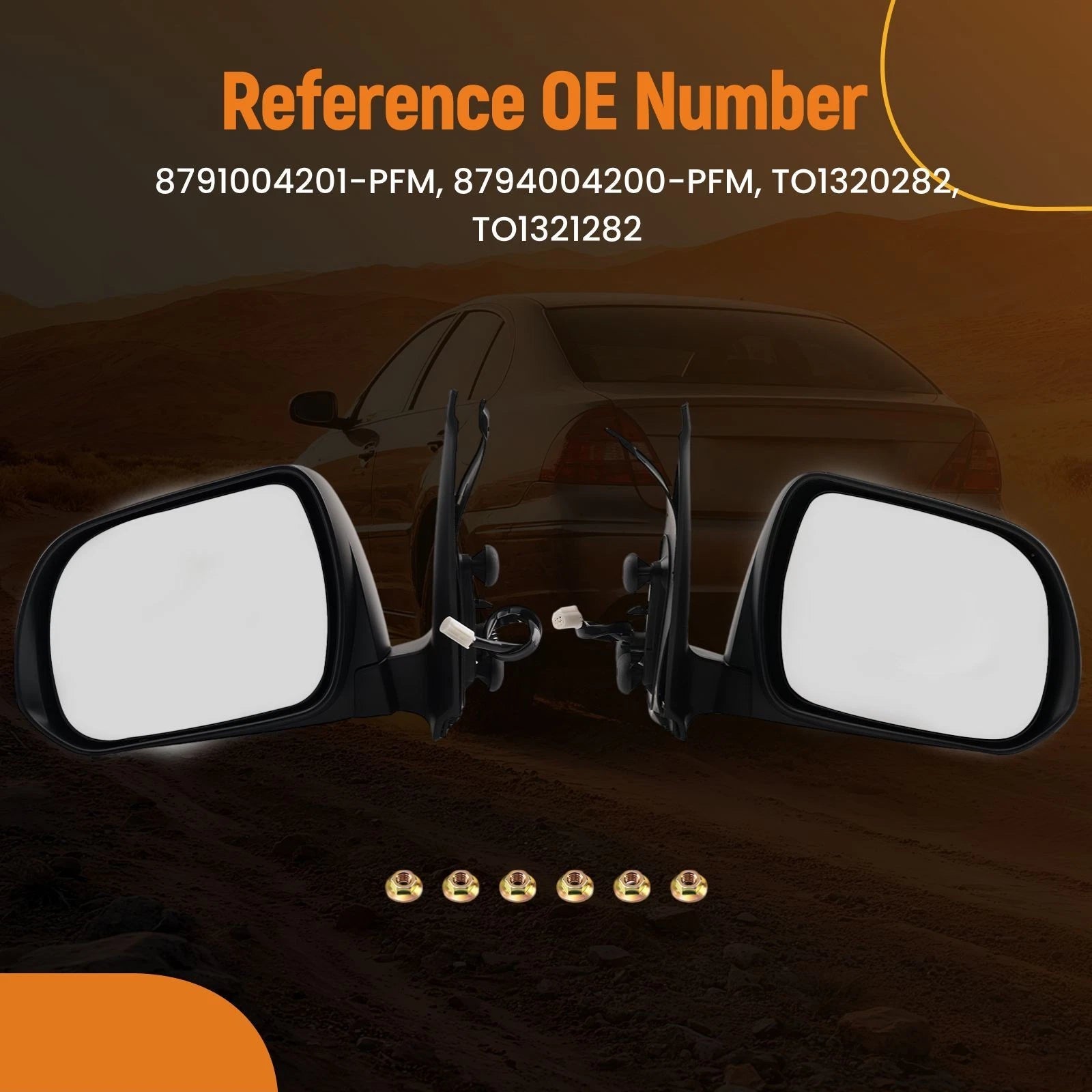 Power Side Mirror Set for Toyota Tacoma (2012–2015) Textured Black