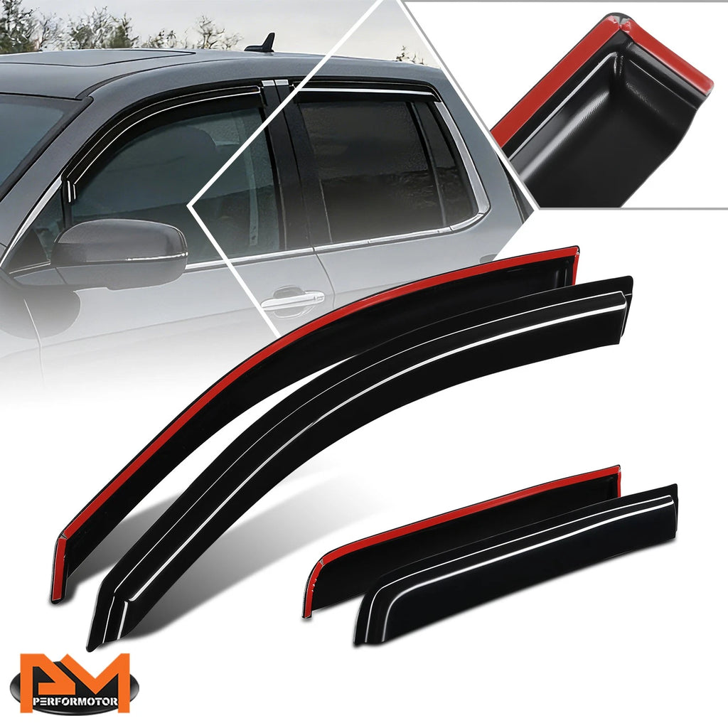 Set of 4 Tap-On Side Window Visors for Honda Ridgeline (2017–2025)