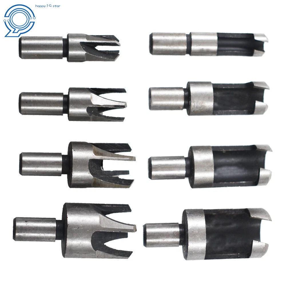 8 Pcs Wood Plug Hole Cutter Dowel Maker Drill Bit Set