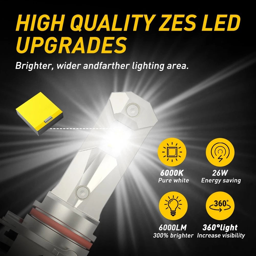 LED Headlight Combo Bulbs Kit 9005 H11 for