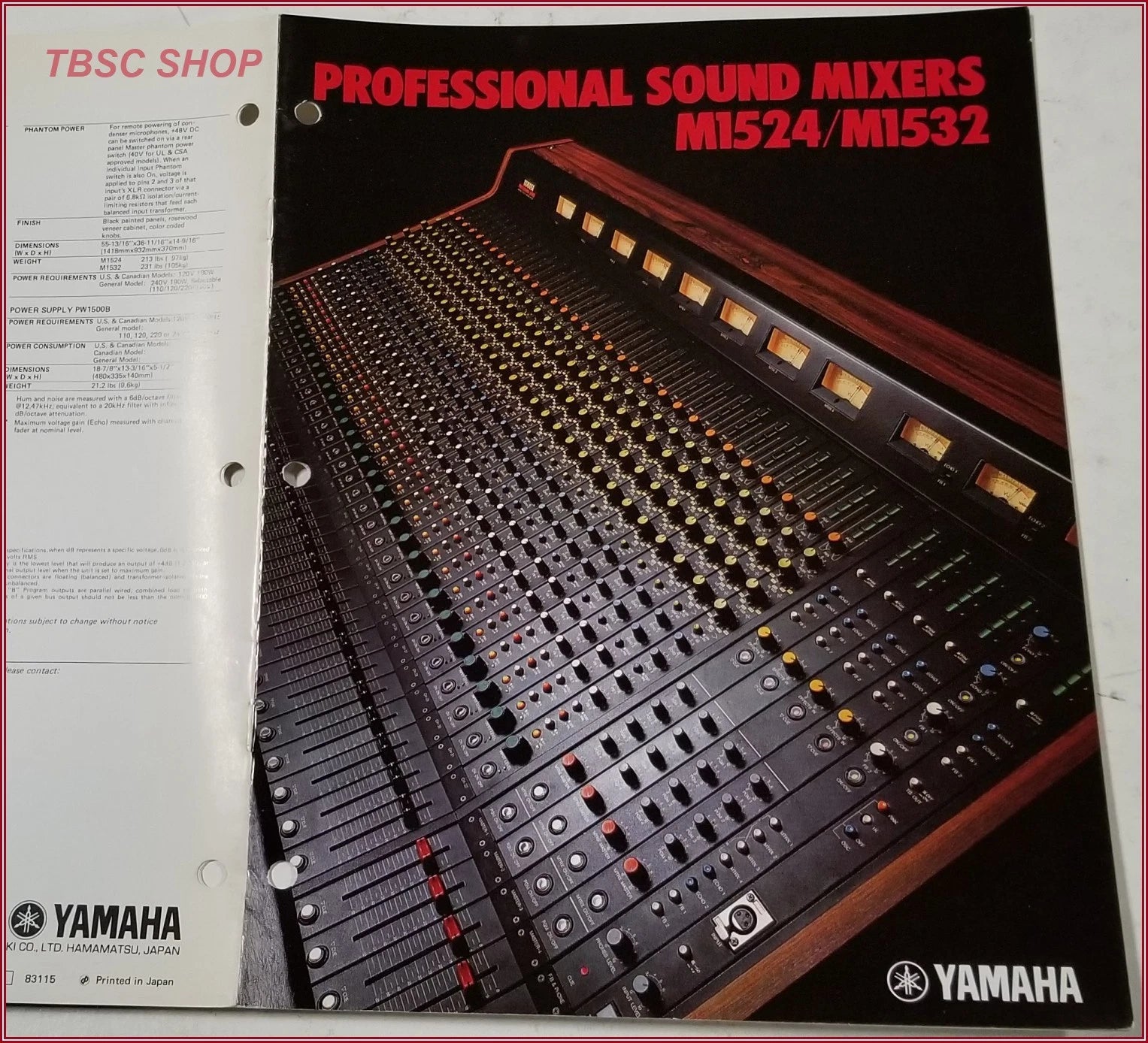 Yamaha M1524 M1532 Mixer Sales Brochure
