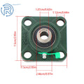 Set of 6 UCF201-8 Pillow Block Flange Bearings for (1/2" Bore)