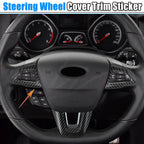 3pcs Carbon Fiber Steering Wheel Cover Trim for Ford 