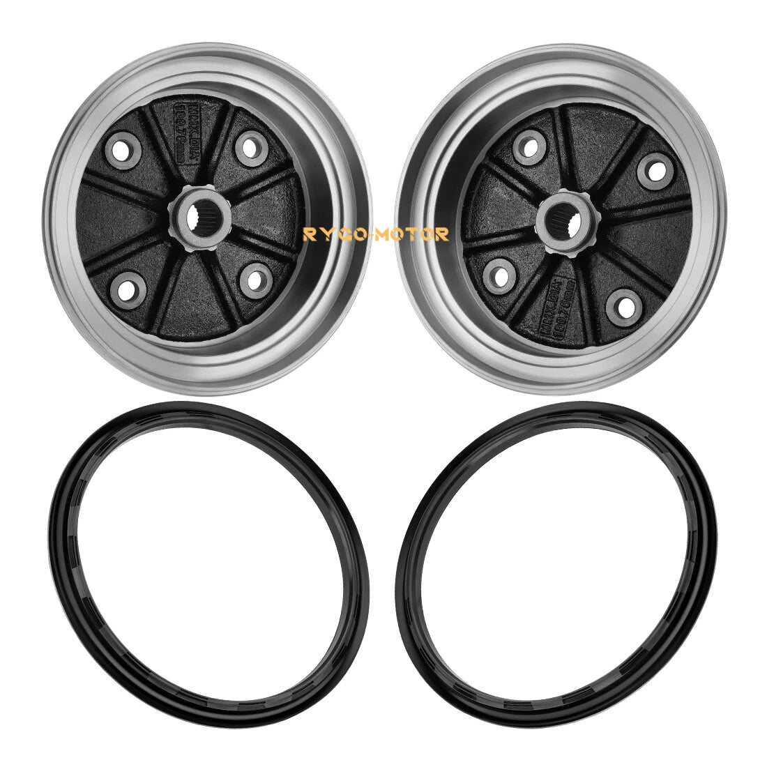 2X Rear Brake Drum Wheel Hub & Seal for Kawasaki Mule 3000 3010 (2001–2008)