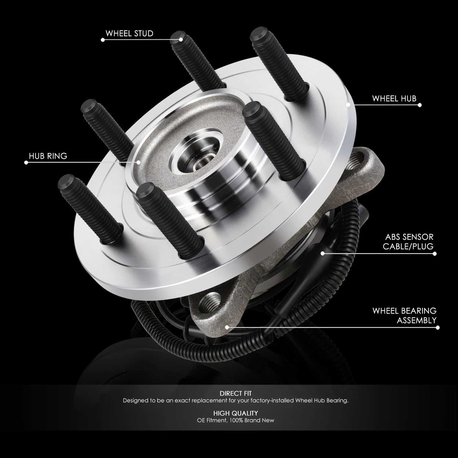 Front Wheel Hub Bearing Assembly for Ford F-150 Heritage 4WD (2004–2005)