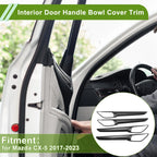 Interior Door Handle Bowl Cover Trim for Mazda CX-5 (2017–2023) Carbon Fiber Black ABS