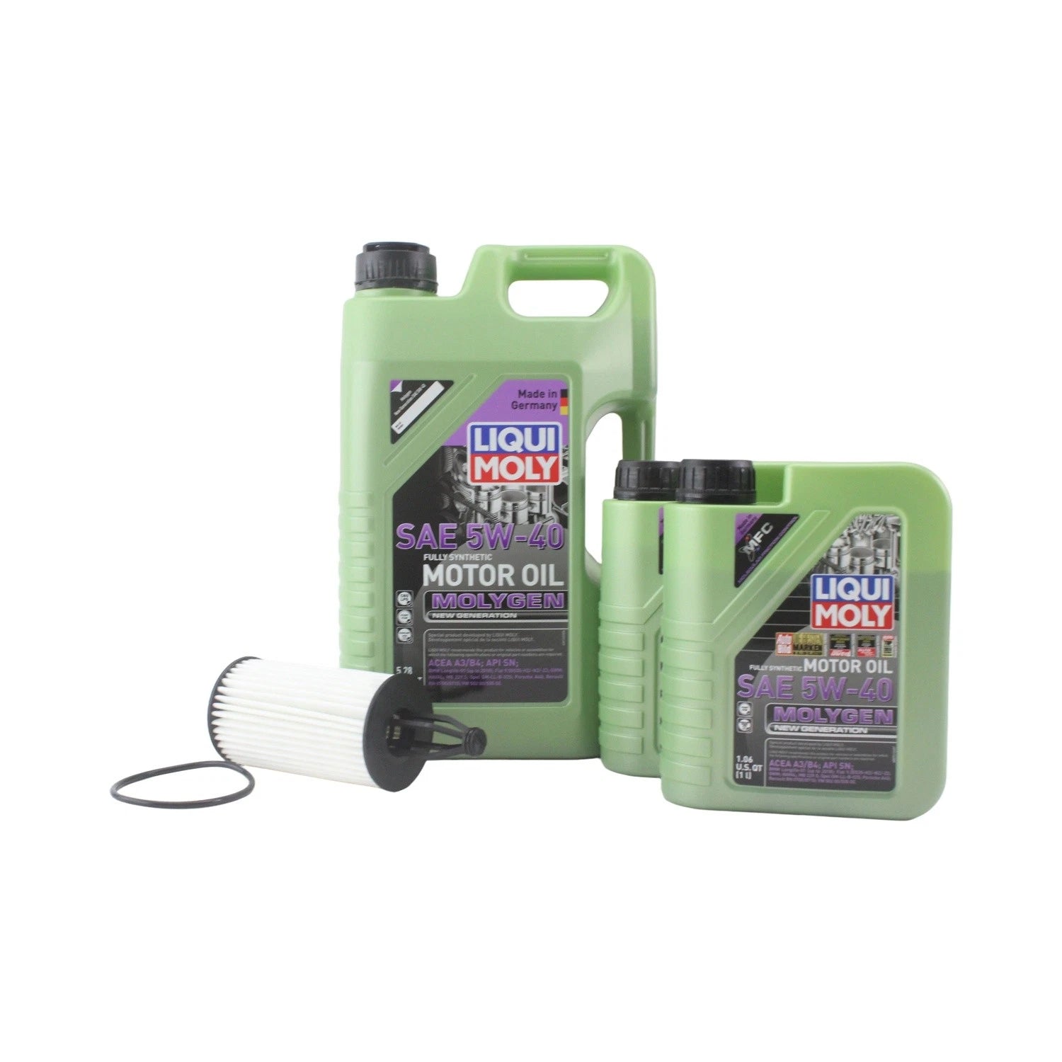 Oil Change Kit 7L Liqui Moly Molygen 5W-40 Mahle for Mercedes C300 (2015–2021)