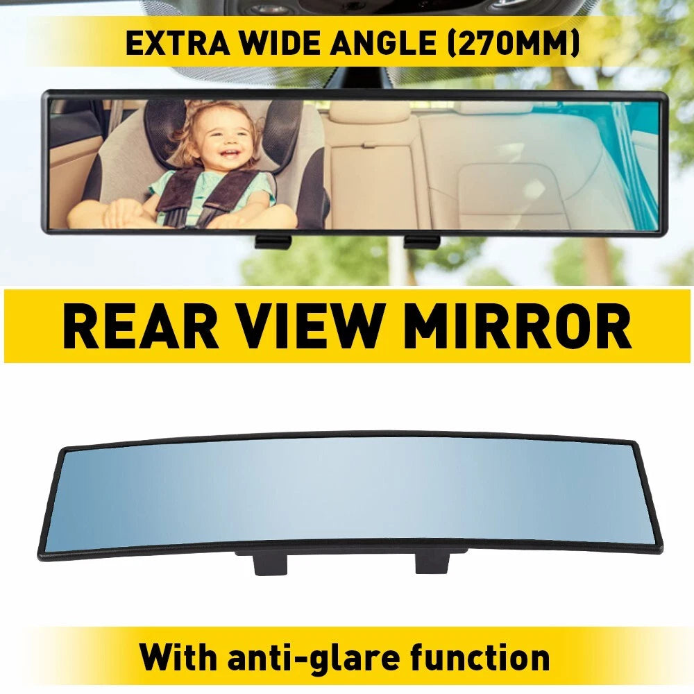 Convex Interior Clip-On Rear View Mirror for Universal Fit (270MM)
