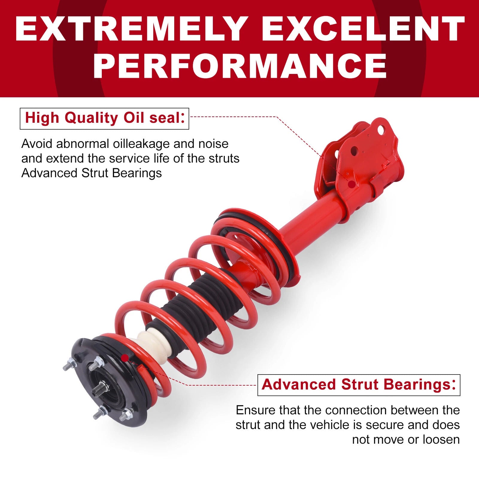 Front Struts with Coil Spring for Ford Edge (2007-2014) Lincoln MKX (2007-2015)