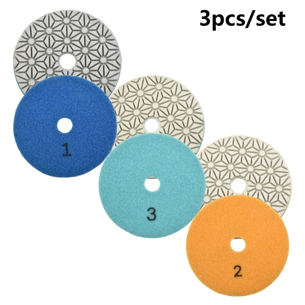 Set of 3 Polishing Pads for Granite (4In 100mm)